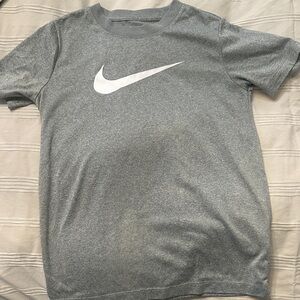 Nike Heather Gray Tee with White Swoosh